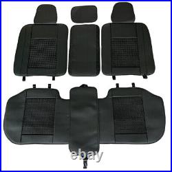 9 PCS Black Car Seat Covers Full Set Universal Fit for GMC