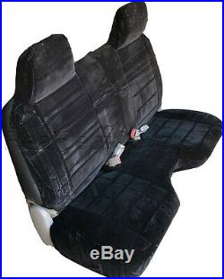 A27 BK RCab XCab Large Notched Cushion Front Bench Black Seat Cover