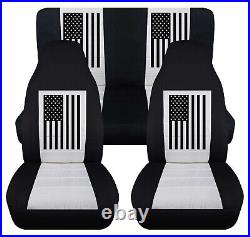 American Flag Seat Covers Fits Ford Bronco 1987-96 Front Rear Car Seat Covers
