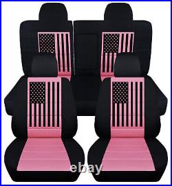 American flag Front and Rear car seat Covers Fits Dodge Challenger 2008-2021
