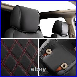 Auto Car Leather Custom Fit Seat Covers Kit For Honda CR-V 2017-2021 Black Red