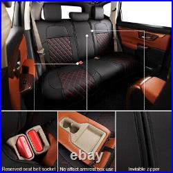 Auto Car Leather Custom Fit Seat Covers Kit For Honda CR-V 2017-2021 Black Red