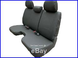 Automotive Grade RCab XCab Front Notched Cushion Bench Seat Cover 3 Adj Headrest
