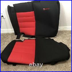 Bartact Supreme Rear Split Bench Seat Cover Black And Red