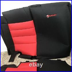 Bartact Supreme Rear Split Bench Seat Cover Black And Red