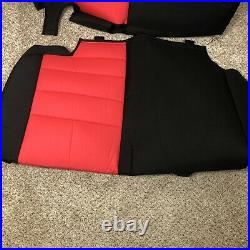 Bartact Supreme Rear Split Bench Seat Cover Black And Red