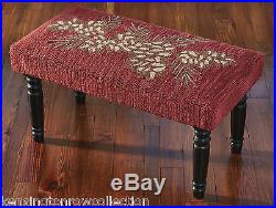 Benches Pinecone Upholstered Bench Hand Hooked Seat Cover