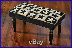 Benches Western Star Upholstered Bench Hand Hooked Seat Cover