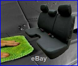 Black 100% Waterproof Bench Seat Cover Large Notched Cushion 3 Adj H/R Exact Fit