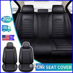 Black Car 5 Seat Covers Full Set For Honda CR-V 2008-2023 PU Leather Waterproof