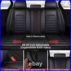 Black Car 5 Seat Covers Full Set For Honda CR-V 2008-2023 PU Leather Waterproof