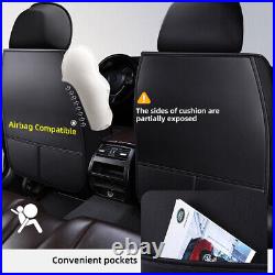 Black Car 5 Seat Covers Full Set For Honda CR-V 2008-2023 PU Leather Waterproof
