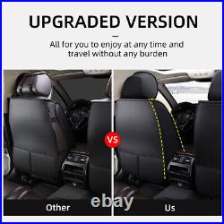 Black Car 5 Seat Covers Full Set For Honda CR-V 2008-2023 PU Leather Waterproof