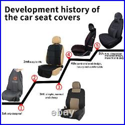 Black Car 5 Seat Covers Full Set For Honda CR-V 2008-2023 PU Leather Waterproof