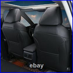 Black Car Leather Custom Fit Seat Covers Kit For Toyota RAV4 2019 2020 2021 2022