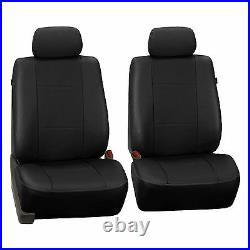 Black Deluxe Perforated Leatherette 8 Seater 3 Row Set Split Bench Seat Covers