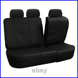 Black Deluxe Perforated Leatherette 8 Seater 3 Row Set Split Bench Seat Covers