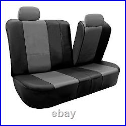 Black Gray Integrated Seatbelt Truck SUV Seat Covers with Beige Floor Mats