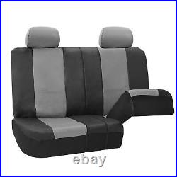 Black Gray Integrated Seatbelt Truck SUV Seat Covers with Gray Floor Mats