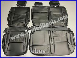 Black Katzkin Leather Seat Covers for Toyota Tundra Double Cab Front Bench 14-21