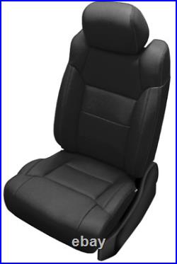 Black Katzkin Leather Seat Covers for Toyota Tundra Double Cab Front Bench 14-21