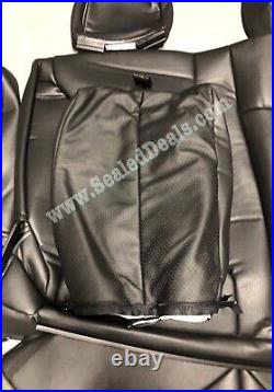 Black Leather Seat Covers Upgrade For 2012-16 Ford F250 F350 Super Crew Cab Xlt