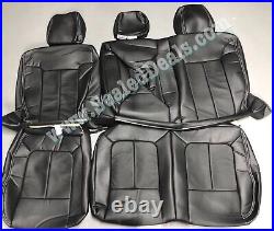 Black Leather Seat Covers Upgrade For 2012-16 Ford F250 F350 Super Crew Cab Xlt
