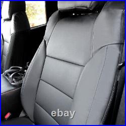 Black Leather Seat Covers Upgrade for Toyota Tundra 2014-2021 Double Cab Buckets