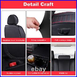 Black Red Seat Cover Full Set for Toyota FJ Cruiser 2007-2014 Waterproof Leather