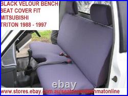 Black Velour Bench Seat Cover Fit Mitsubishi Triton 1988 1997