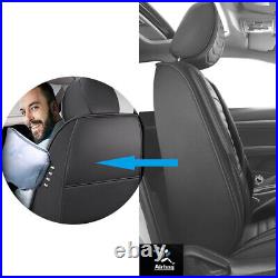 Breathable Car Seat Covers Set Universal Faux Leather Black Fit for Hyundai