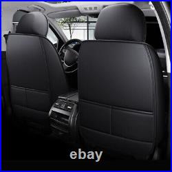 Breathable Car Seat Covers Set Universal Faux Leather Black Fit for Hyundai