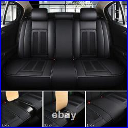 Breathable Car Seat Covers Set Universal Faux Leather Black Fit for Hyundai