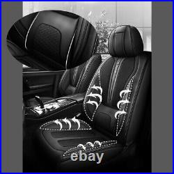 Breathable Car Seat Covers Set Universal Faux Leather Black Fit for Hyundai