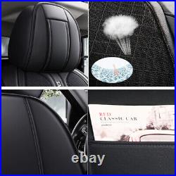 Breathable Car Seat Covers Set Universal Faux Leather Black Fit for Hyundai