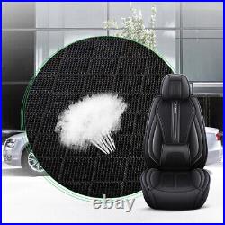 Breathable Car Seat Covers Set Universal Faux Leather Black Fit for Hyundai