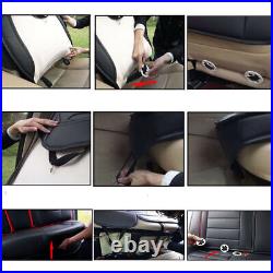 Breathable Car Seat Covers Set Universal Faux Leather Black Fit for Hyundai