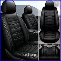 Car 5-Seat Cover Front + Rear Cushion PU Leather For Nissan Frontier 2009-2024