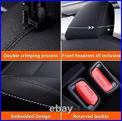 Car 5-Seat Cover PU Leather Black Custom For Toyota Tacoma 2016-2023 Red Lines