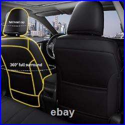 Car 5-Seat Cover PU Leather Black Custom For Toyota Tacoma 2016-2023 Red Lines