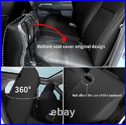 Car 5-Seat Cover PU Leather Black Custom For Toyota Tacoma 2016-2023 Red Lines