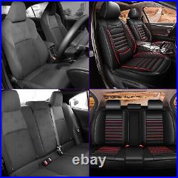 Car 5-Seat Cover PU Leather Cushion For Ford F-150 Crew Cab 4-Door 2009-2024 Set