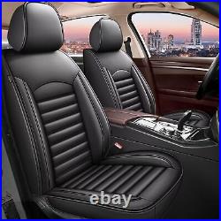 Car 5-Seat Covers Black Faux Leather Full Set Cushion For Cadillac CT4 2020-2024