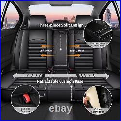 Car 5-Seat Covers Black Faux Leather Full Set Cushion For Cadillac CT4 2020-2024