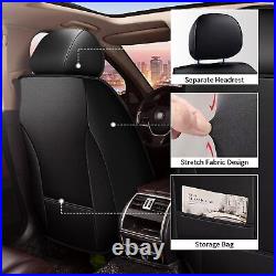 Car 5-Seat Covers Black Faux Leather Full Set Cushion For Cadillac CT4 2020-2024