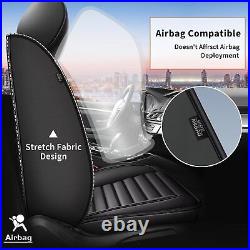 Car 5-Seat Covers Black Faux Leather Full Set Cushion For Cadillac CT4 2020-2024