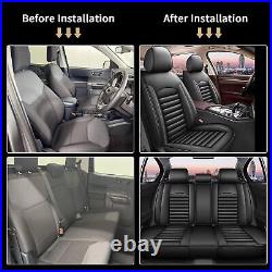Car 5-Seat Covers Black Faux Leather Full Set Cushion For Cadillac CT4 2020-2024