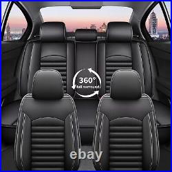 Car 5-Seat Covers Black Faux Leather Full Set Cushion For Cadillac CT4 2020-2024