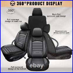 Car 5-Seat Covers For FORD F-150 Crew Cab 4-Door 2009-2024 Pu Luxury Leather Set