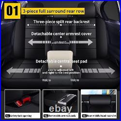 Car 5-Seat Covers For Nissan Sentra 2008-2024 Full Set Cushion Pad Faux Leather